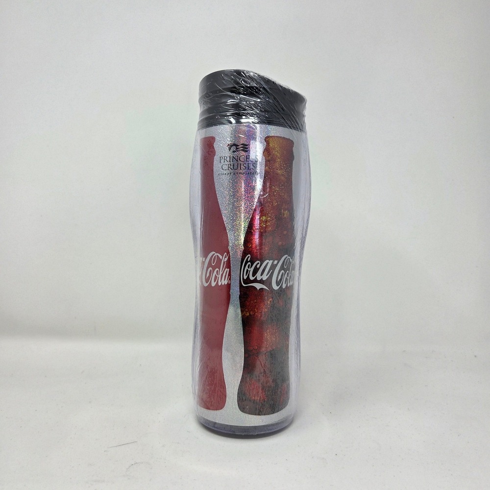 Princess Cruises Coca-Cola Travel Tumbler 2007 Holographic Silver Red